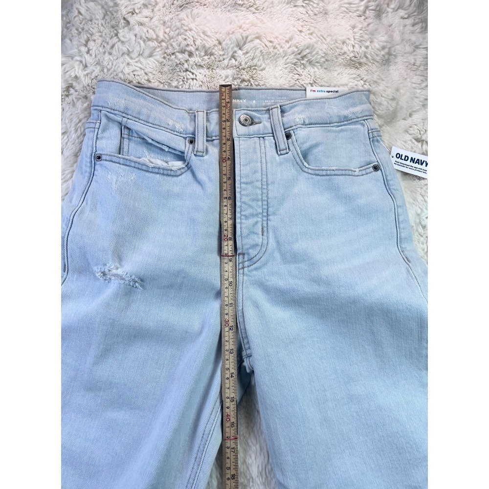 Old Navy Sky-Hi Straight Ankle Jeans Womens 6 Light Wash Distressed High . A32 - Picture 7 of 7
